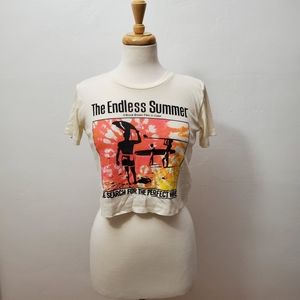 Forever 21 Endless Summer crop top cream shirt